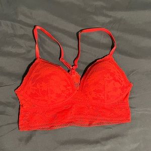 Victoria’s Secret Bright Red Lace Bra Bralette Medium